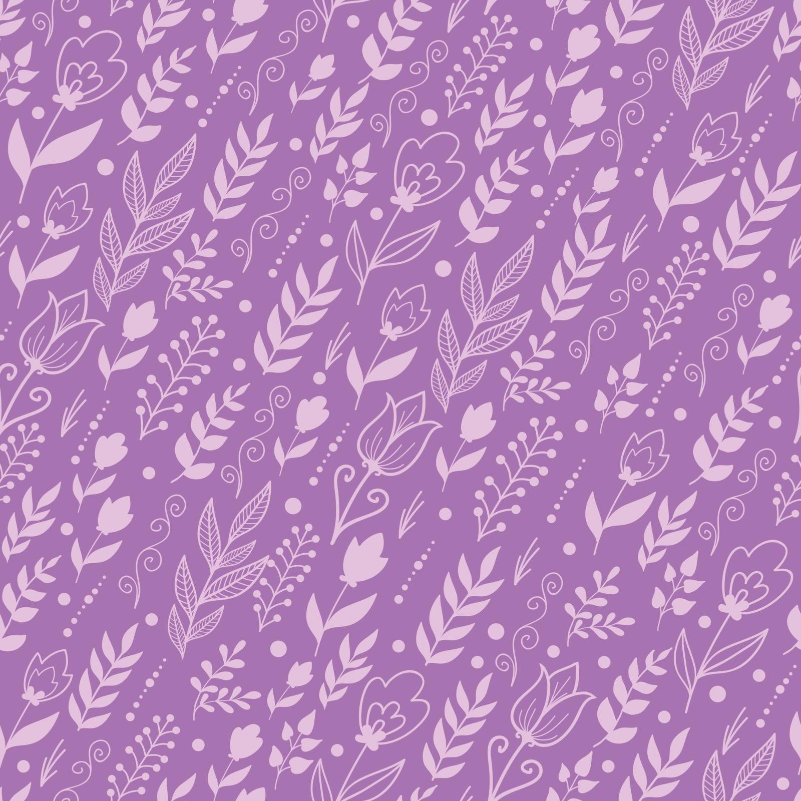 Vector Plants Moving In the Wind Seamless Pattern background