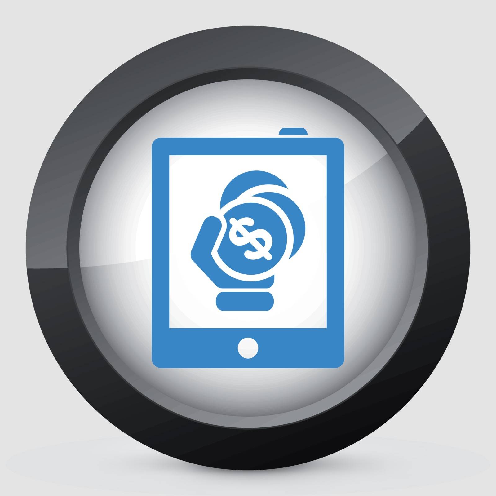 Money icon on touch device by myVector
