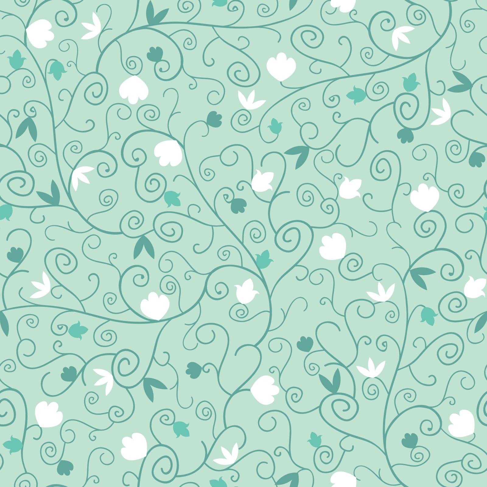 Blossoming  Branches Seamless Pattern Background by Oksancia