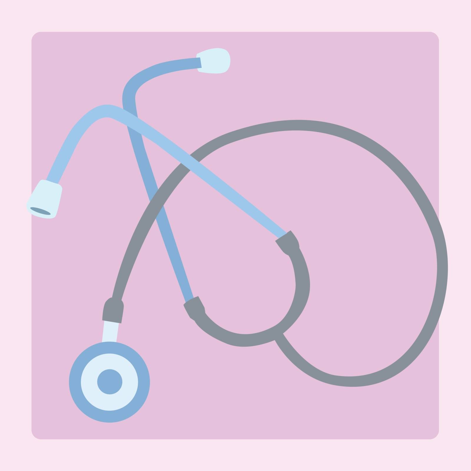 Medical device stethoscope on a neutral background icon symbol
