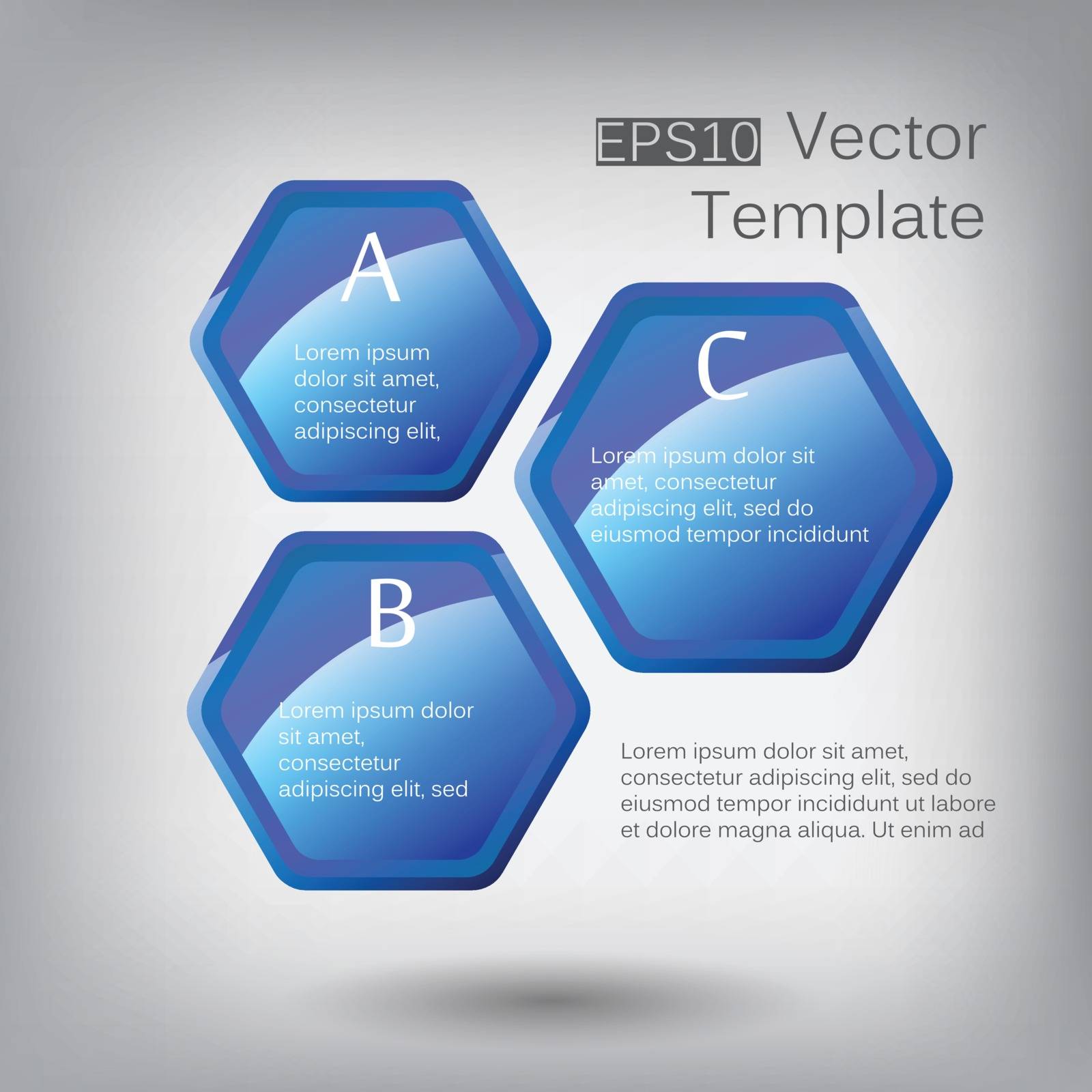 Vector 3d hexagon elements for infographic with icons