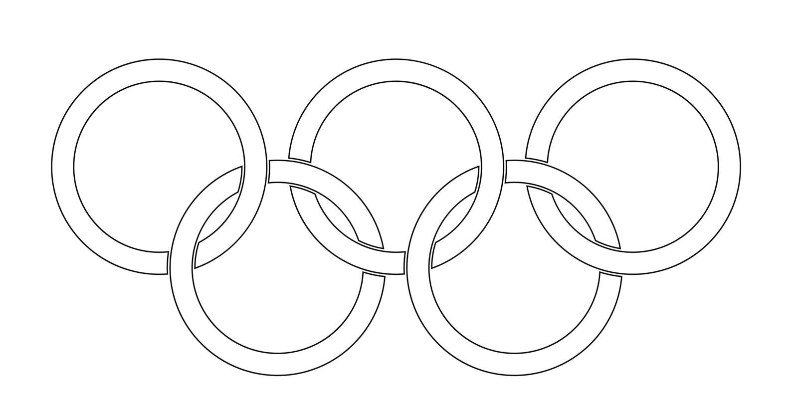 Olympic style rings set over a white backrounds