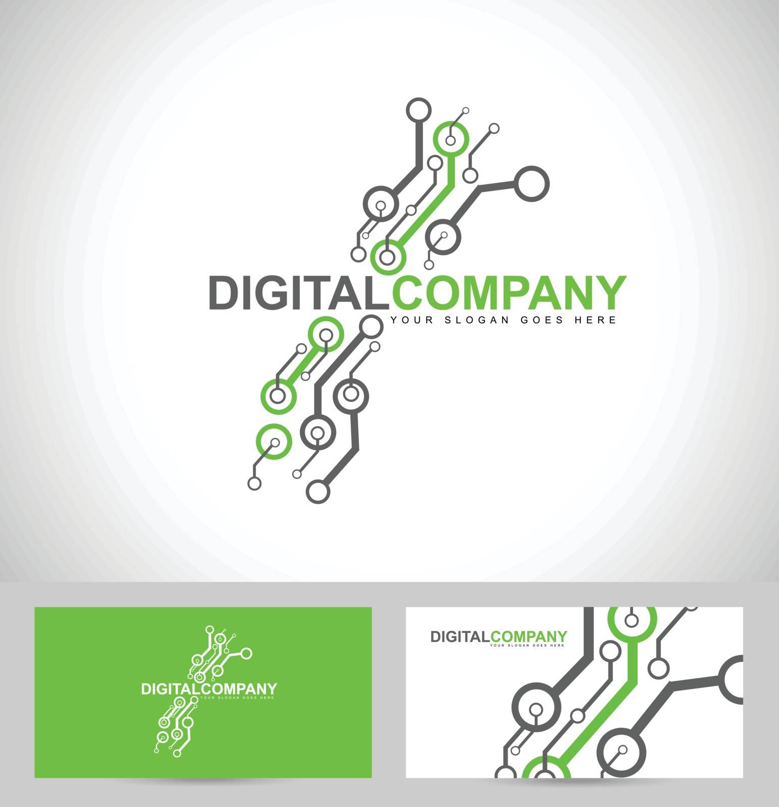 Digital electronics logo design. Creative electronic circuits logo vector