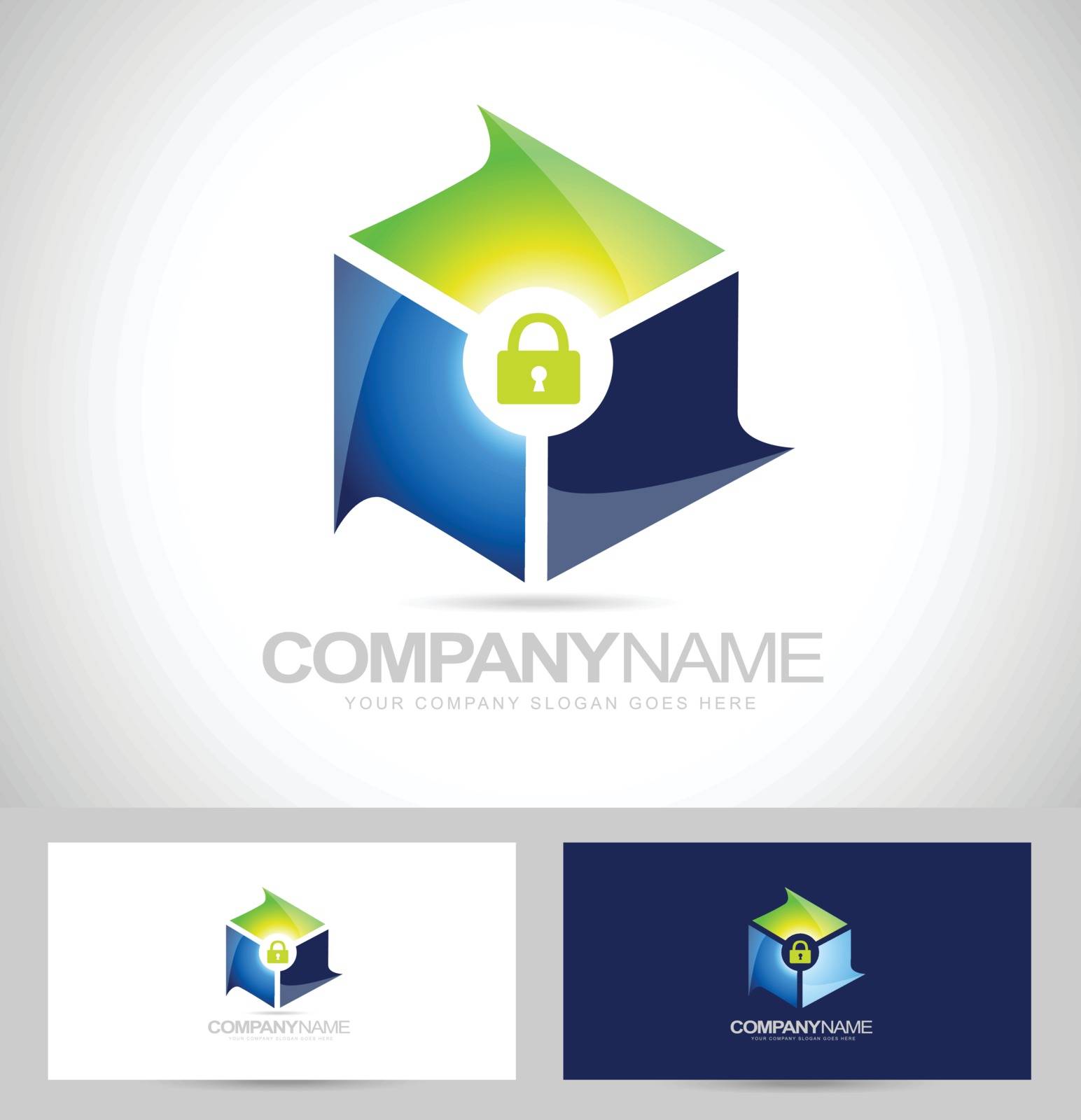 Secure Security Design. Data security Anti-Virus Icon design with business card template.