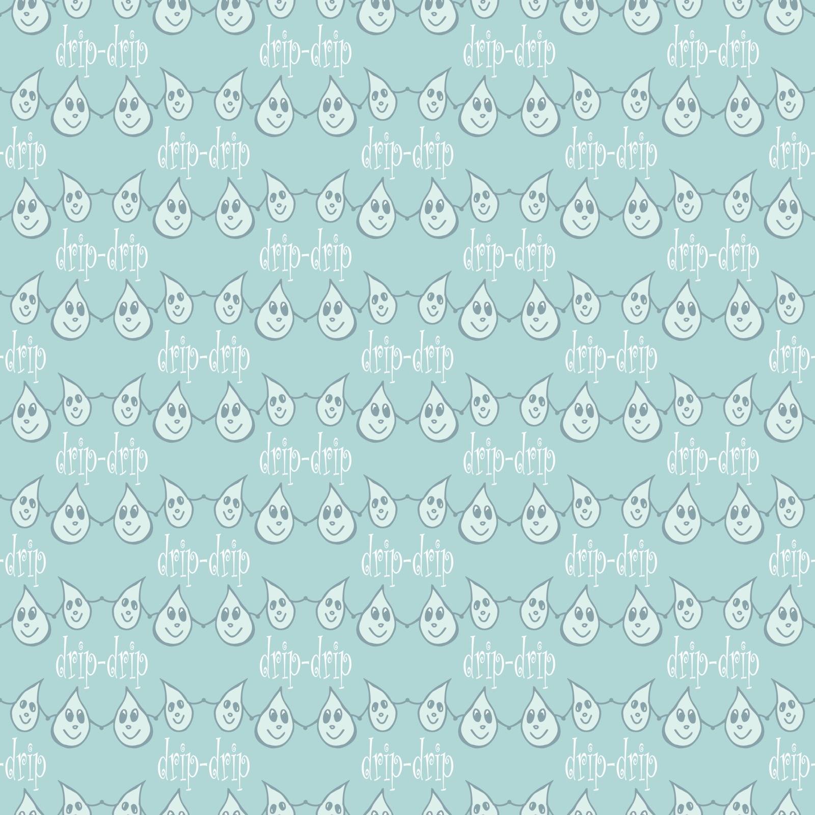 seamless pattern with small smile rain drops