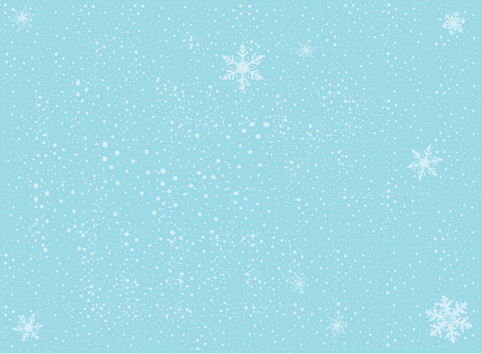A cold winter snowflake background with falling snow