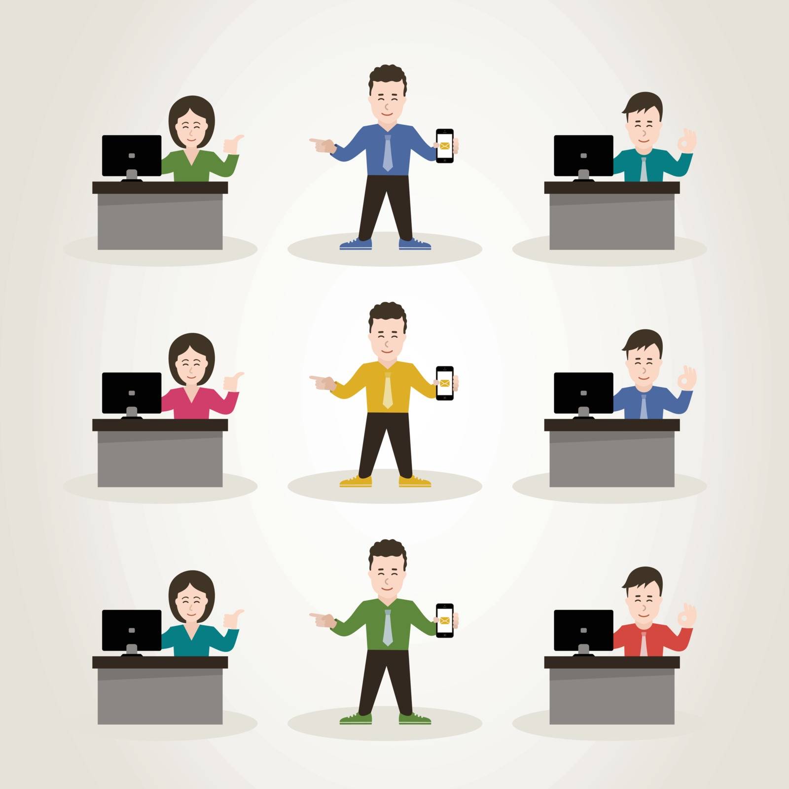 Set of characters office the manager. A vector illustration