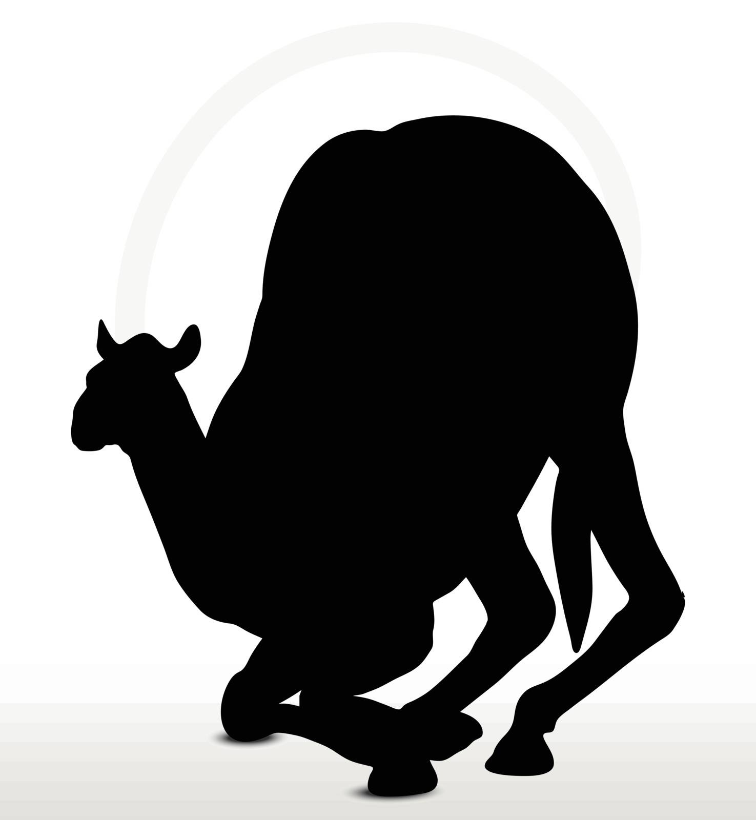 Vector Image - camel in Kneeling pose  isolated on white background