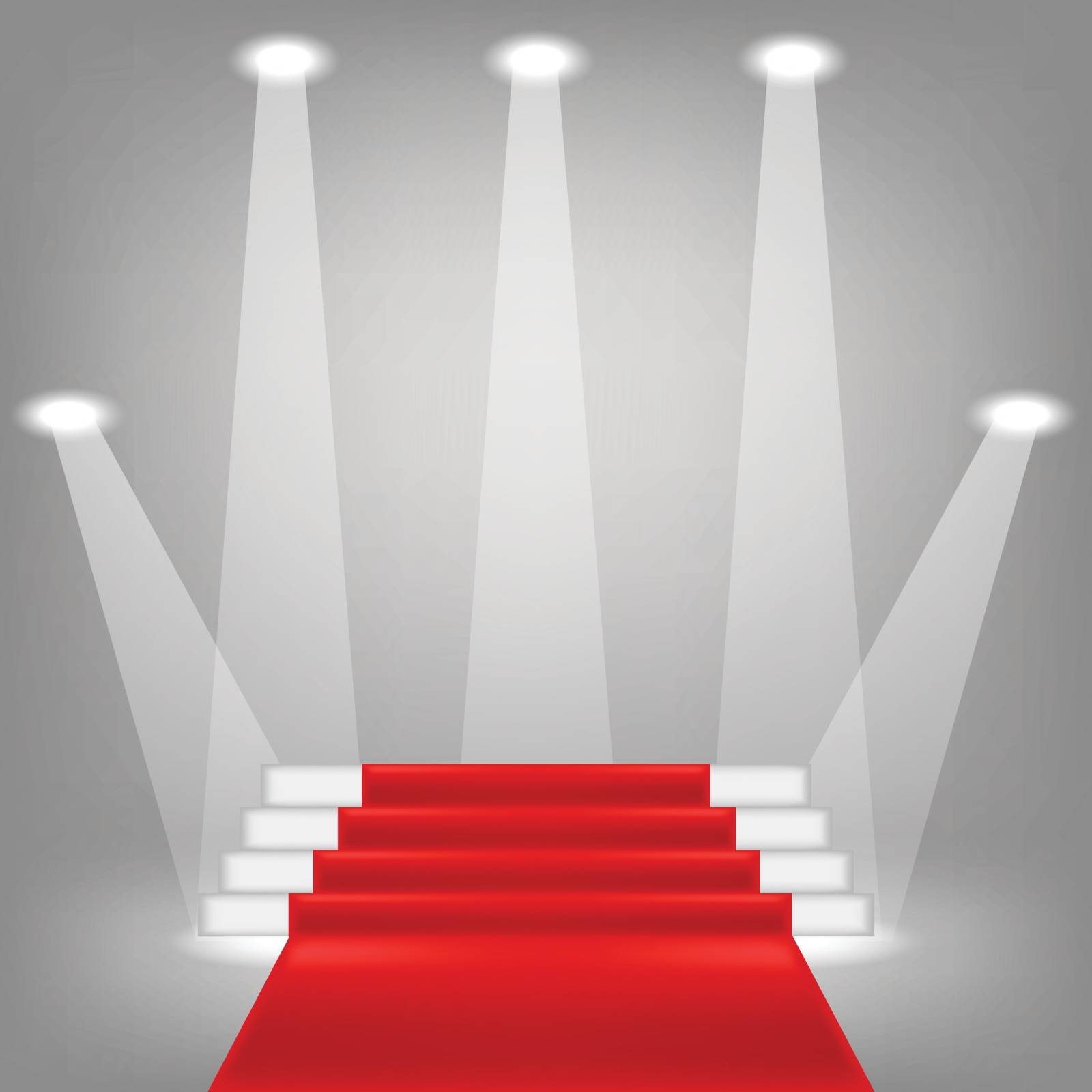 colorful illustration  with  red carpet on grey background