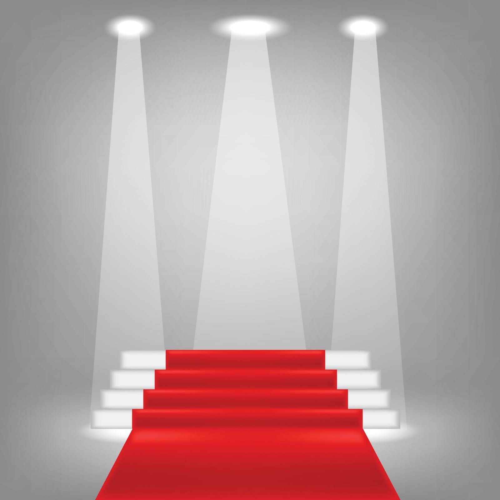  illustration  with red carpet on grey background