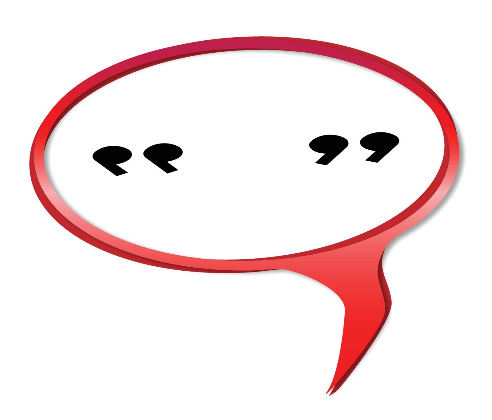 Quotation marks speech bubble in green over a white background
