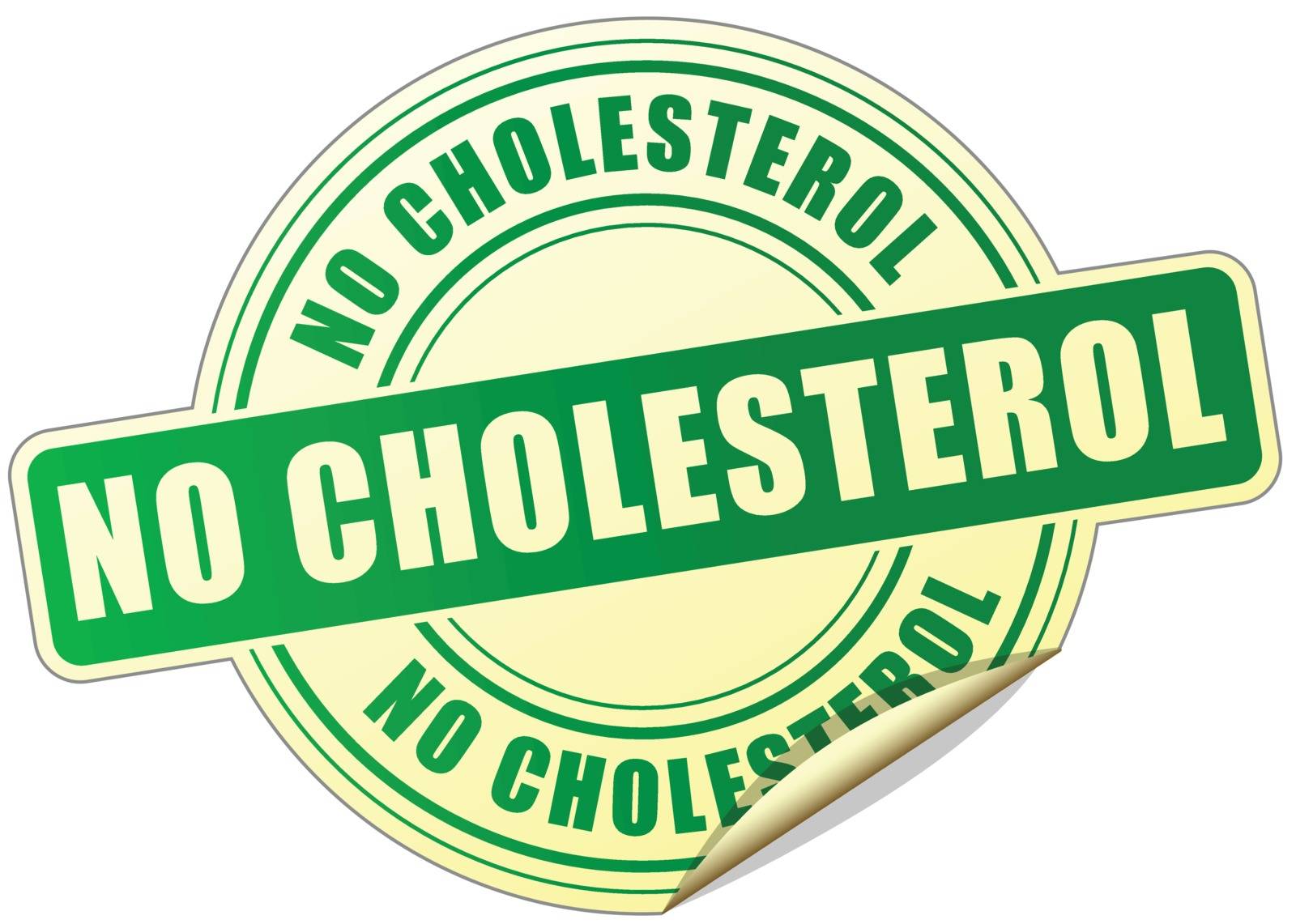 illustration of no cholesterol sticker on white background