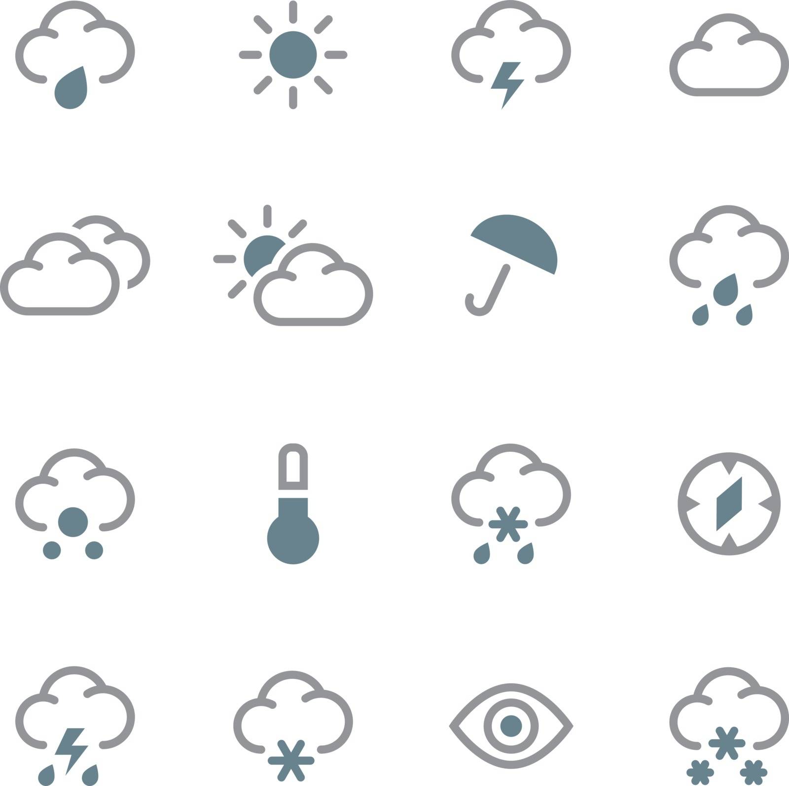Weather forecast icons set. 