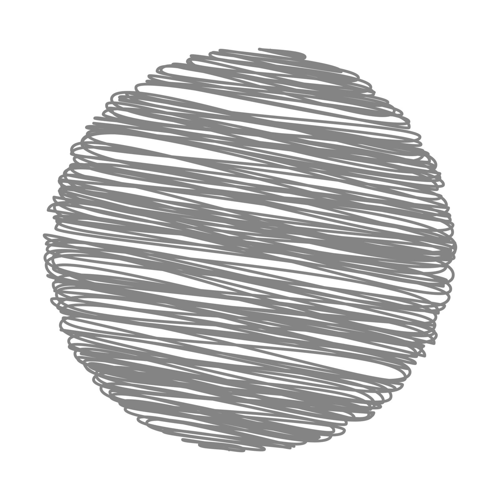 Grey Strokes Circle Pattern on White Background