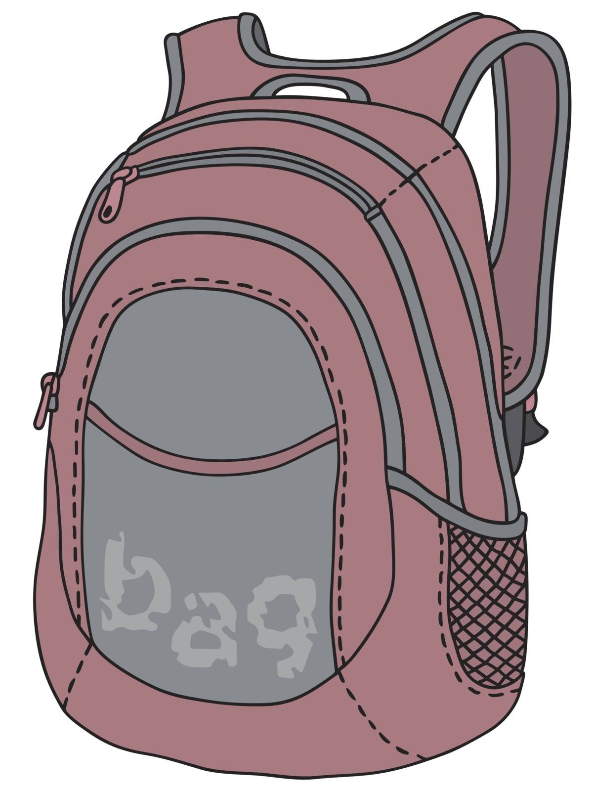 Hand drawing of a violet sports bag