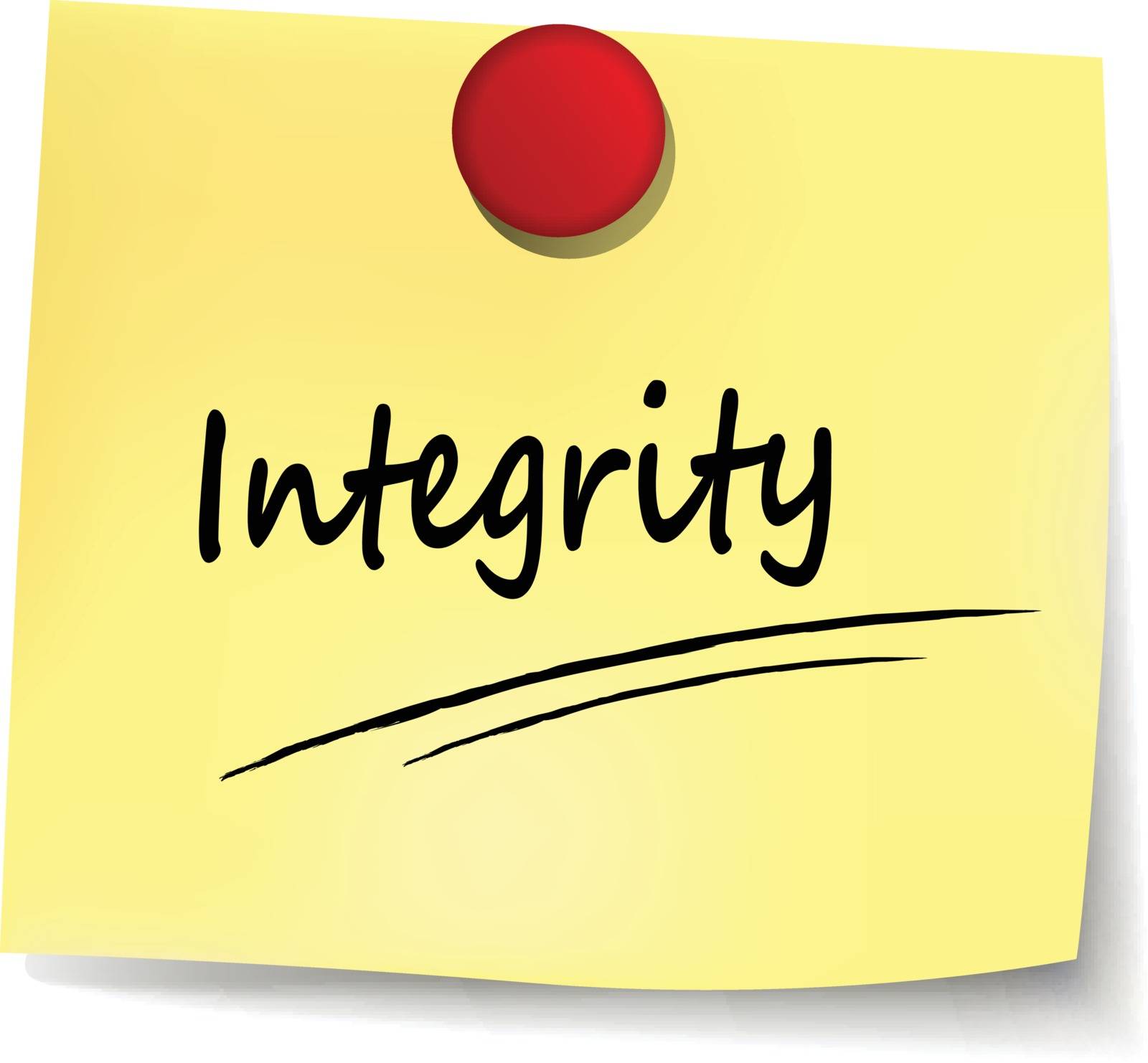 illustration of integrity yellow paper design note