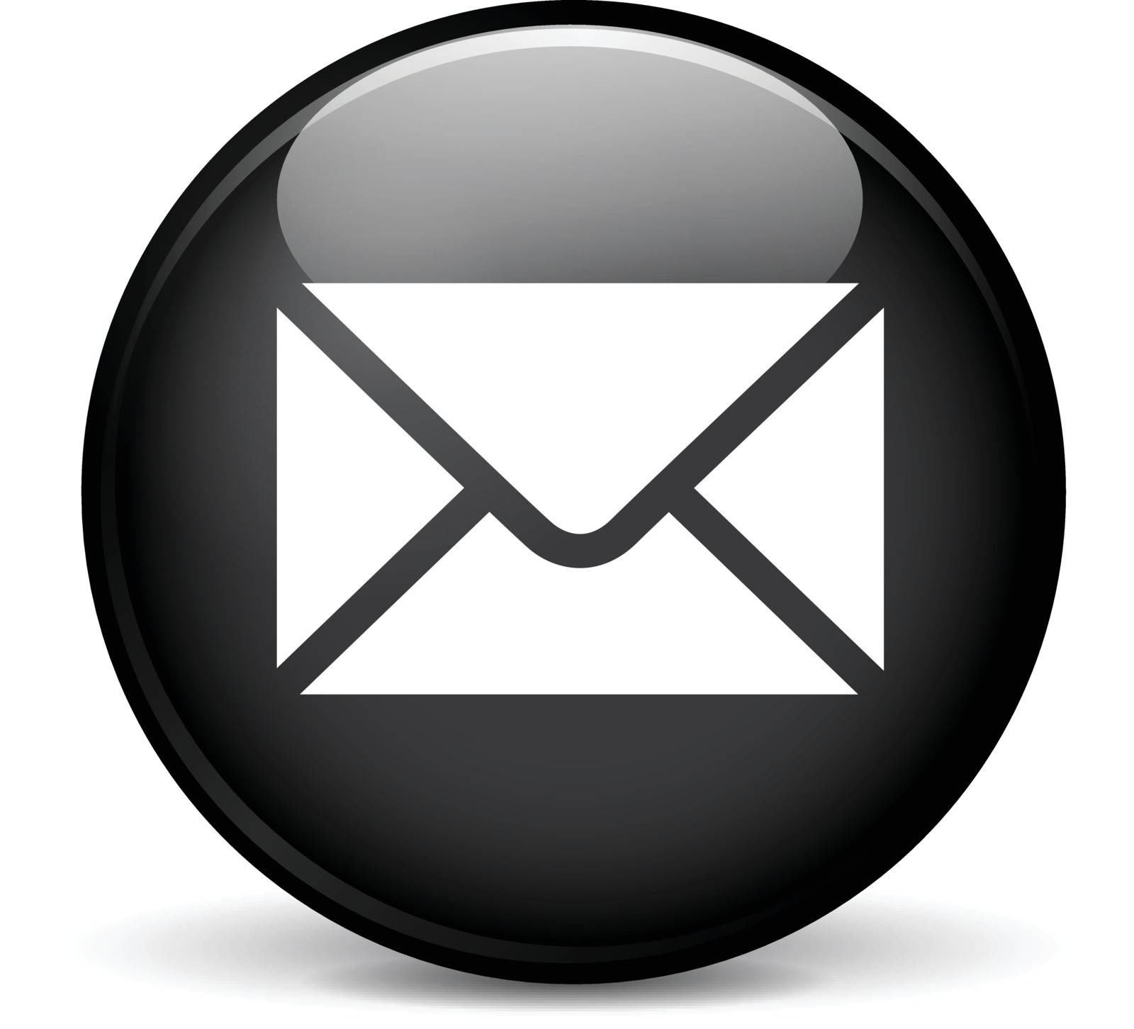 Illustration of envelope modern design black sphere icon