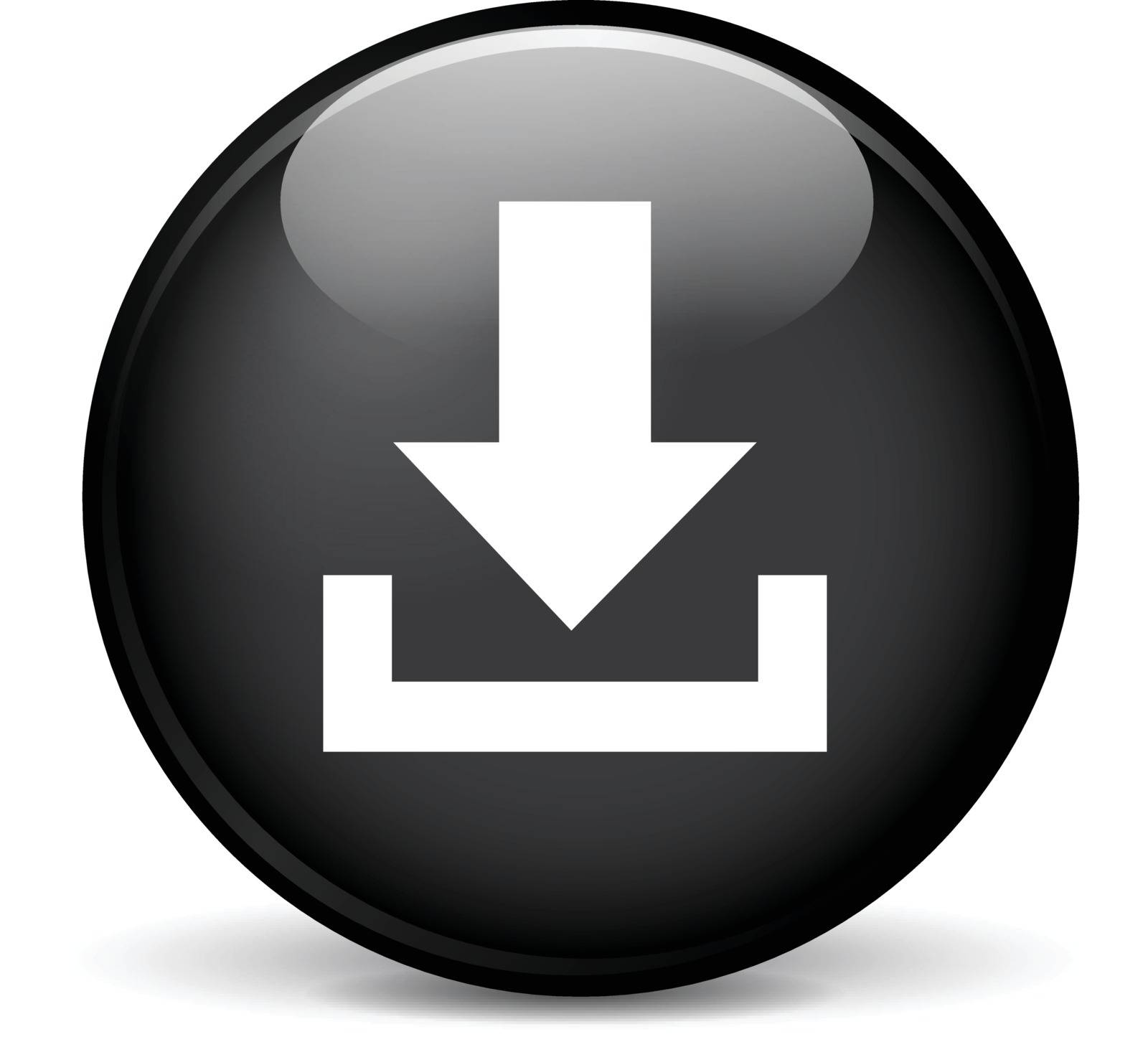 Illustration of download modern design black sphere icon