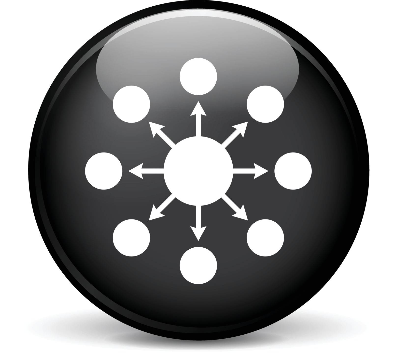 Illustration of seo modern design black sphere icon