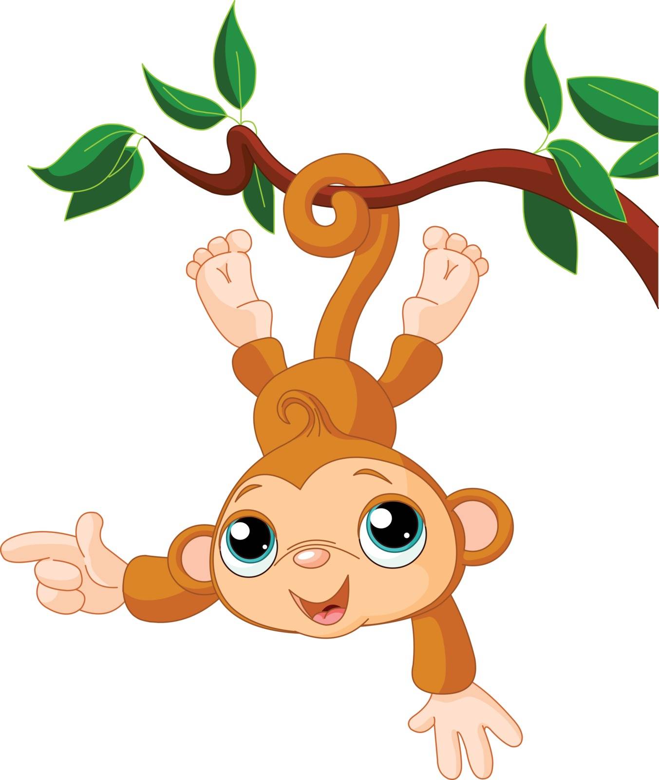 Baby monkey on a tree by Dazdraperma