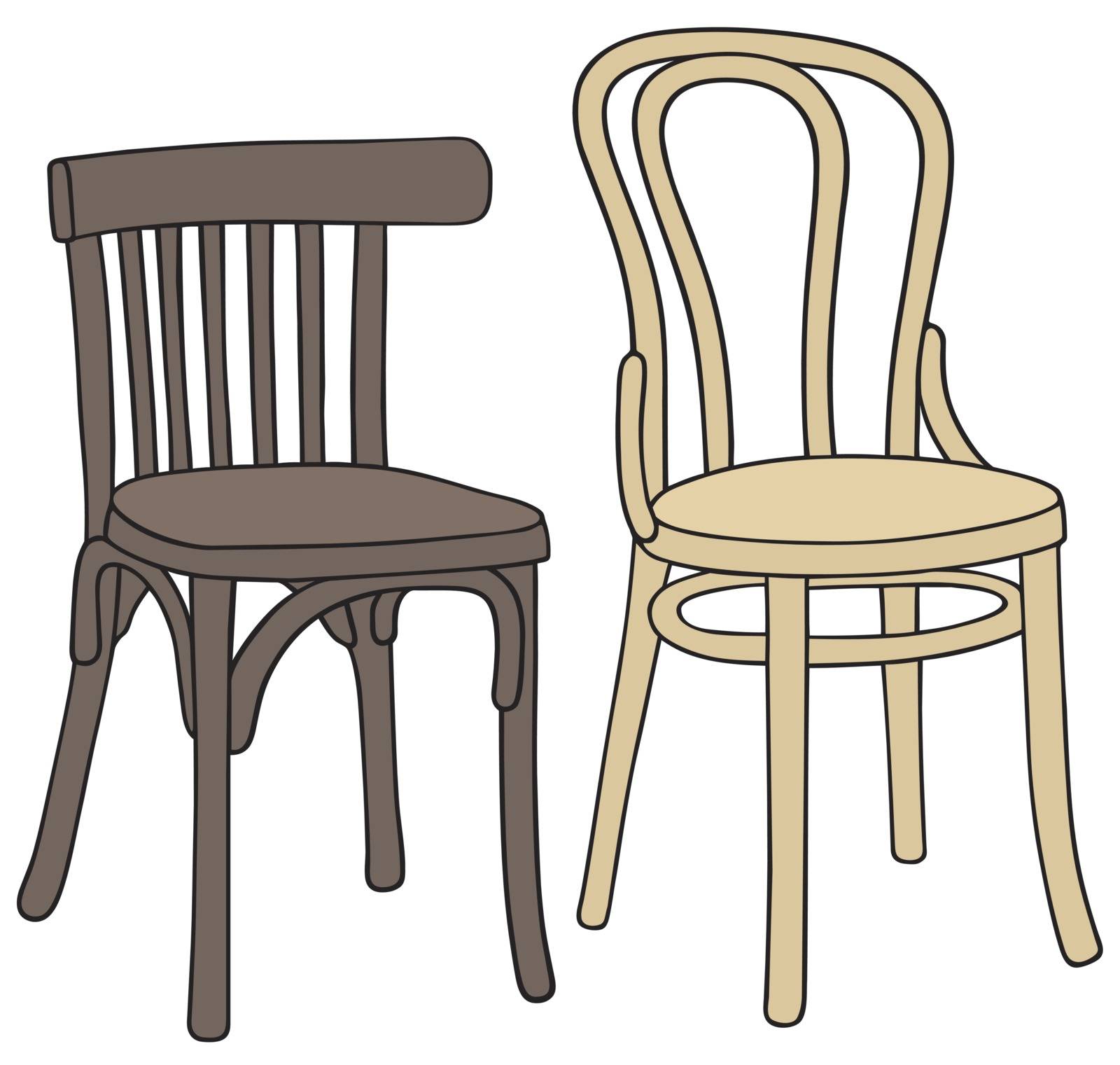 Classic wooden chairs by vostal