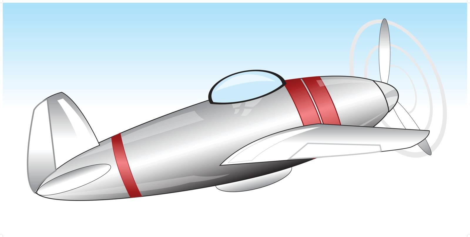 The Warplane flies in the sky.Vector illustration 