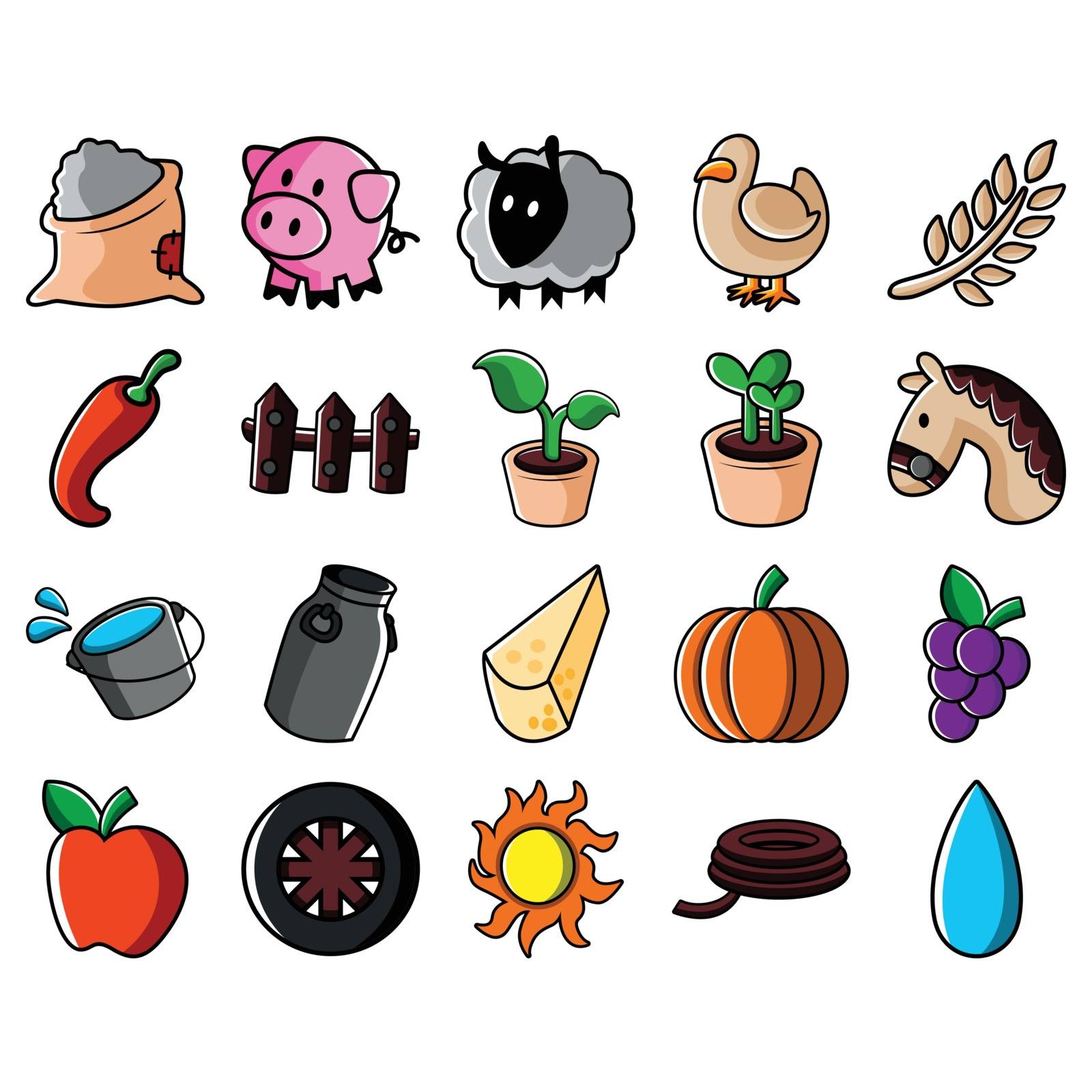 Agricultural Icon Set by ang_bay