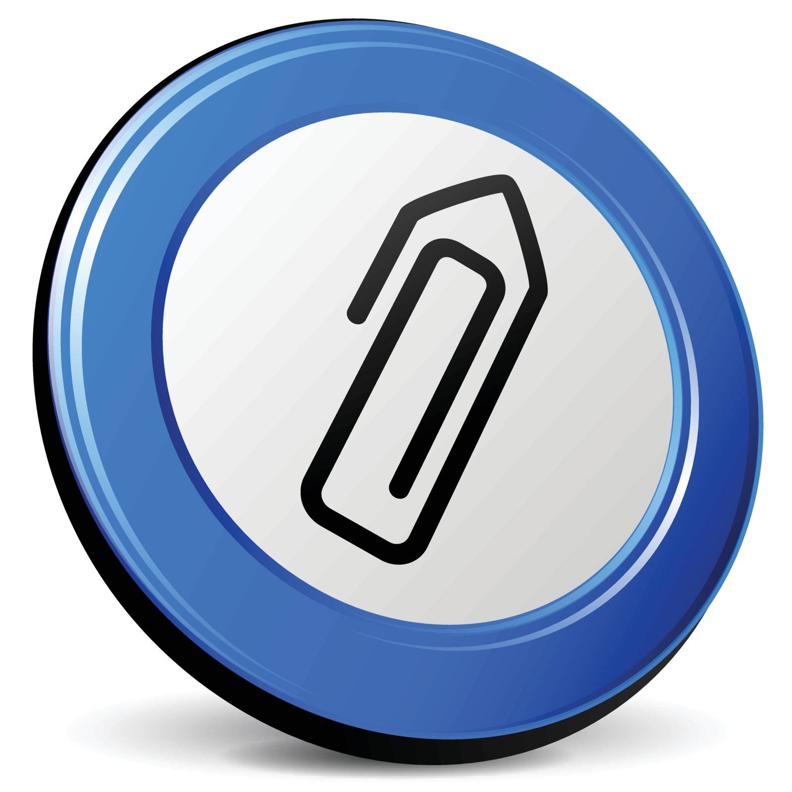 illustration of paper clip 3d blue design icon