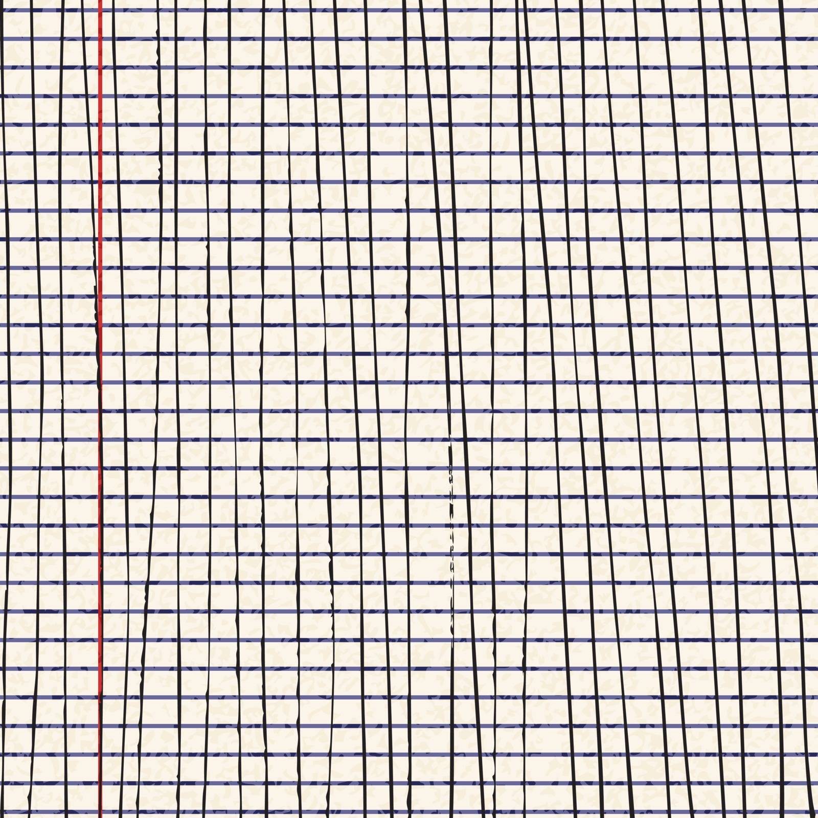 Hand drawn illustration of lines on a sheet of lined paper