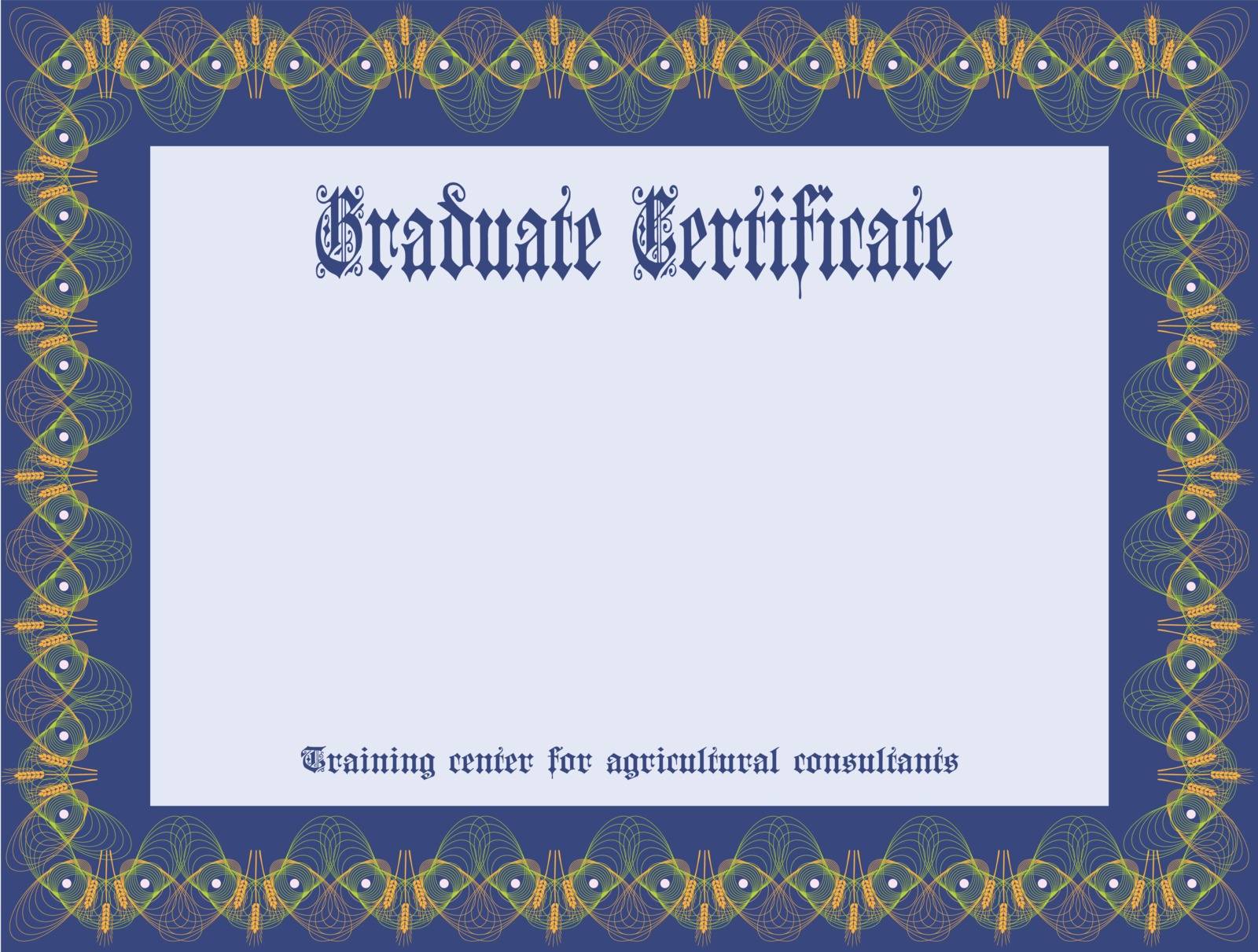 Certificate Training Center of agricultural consultants. Vector illustration.
