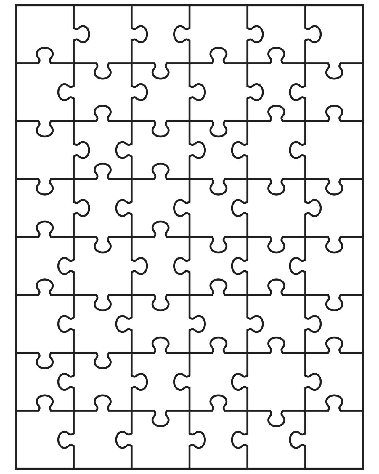 Illustration of white puzzle, separate pieces