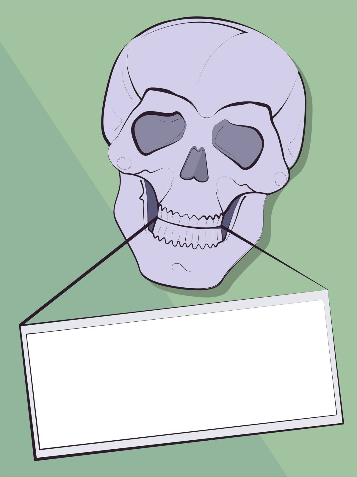  Background for the announcement in a teeth of a skull in a vector