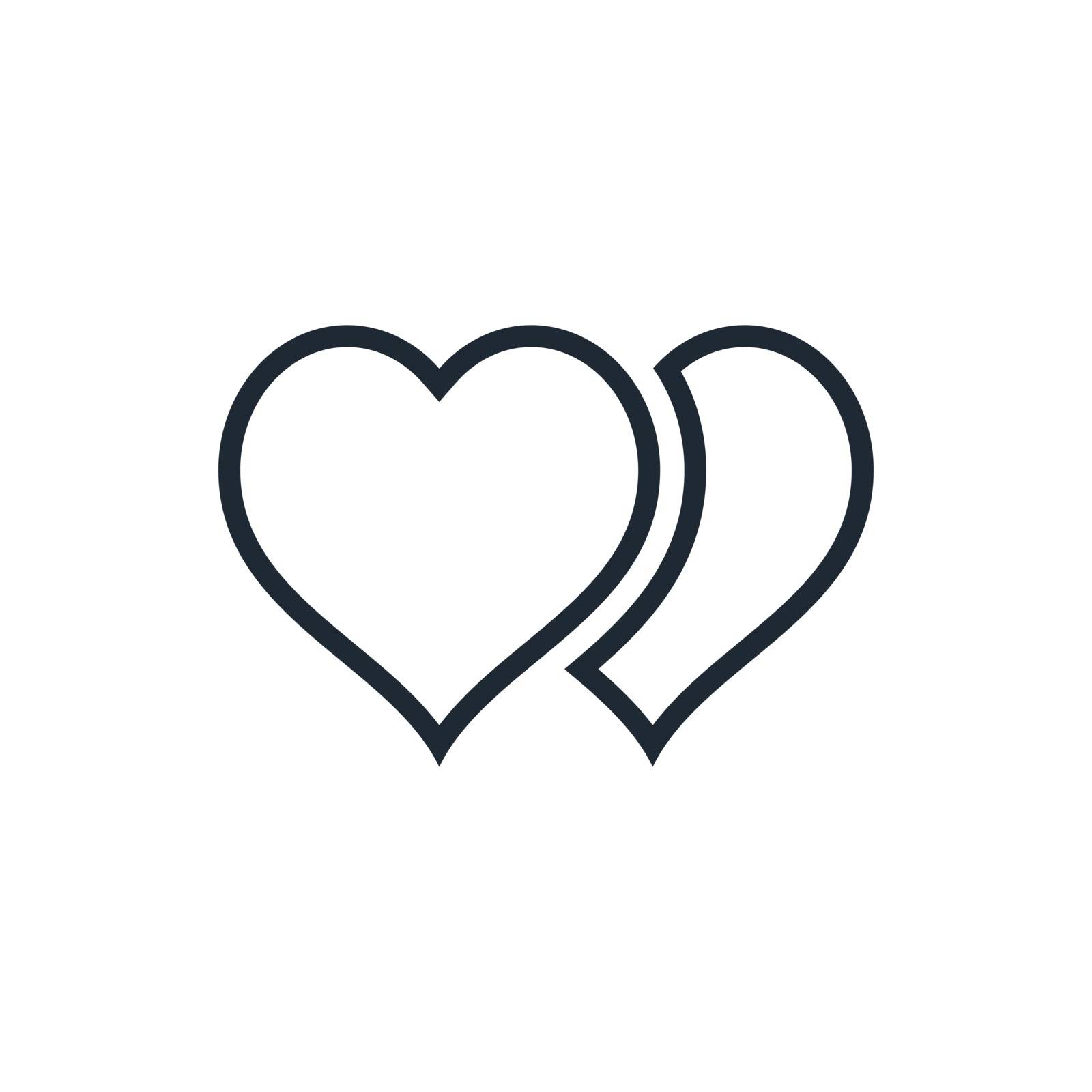 outline hearts icon