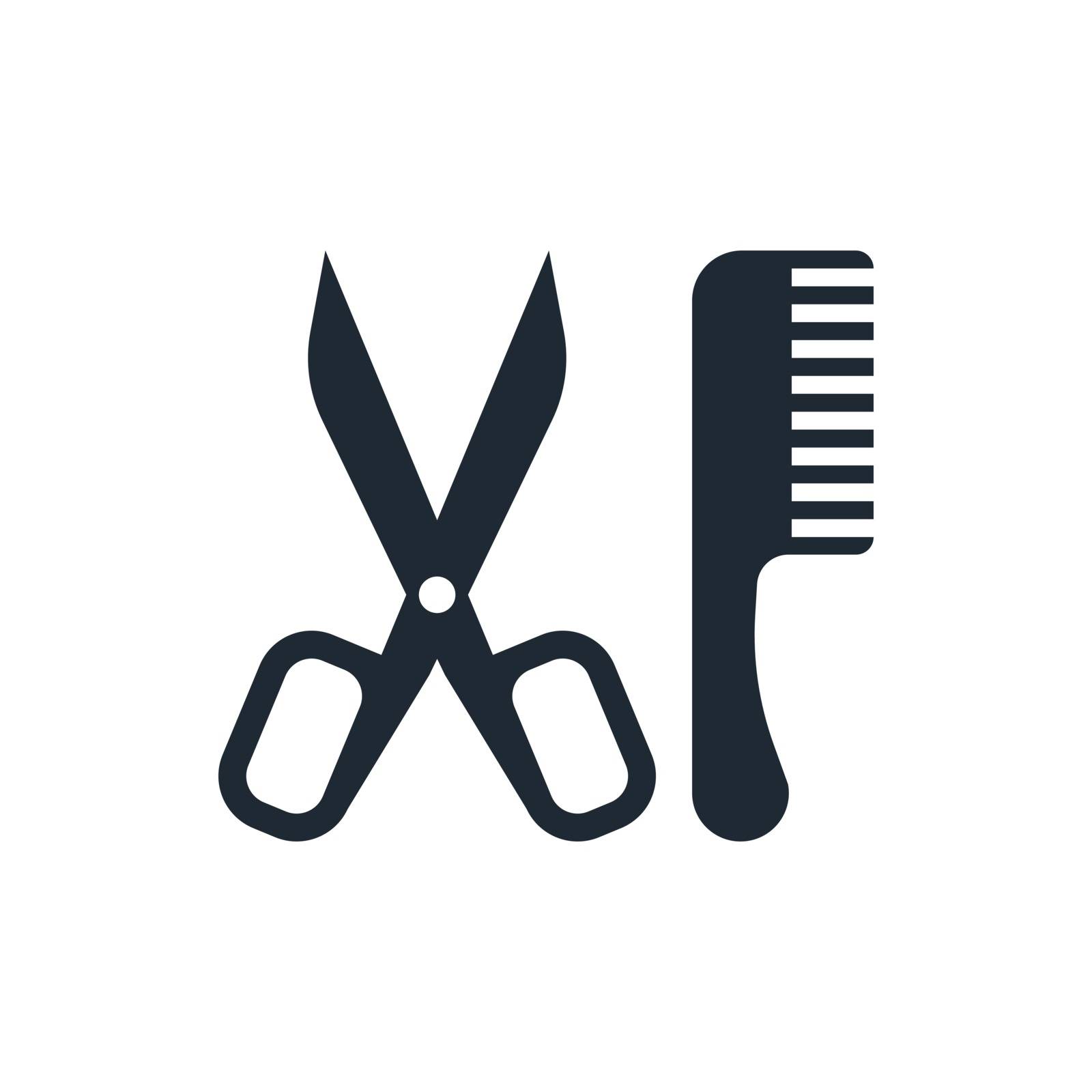 icon scissors and comb by luka007