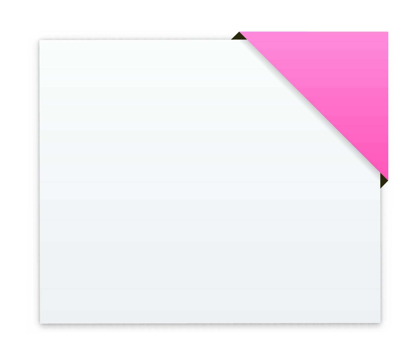 the blank white web banner with blank pink corner
