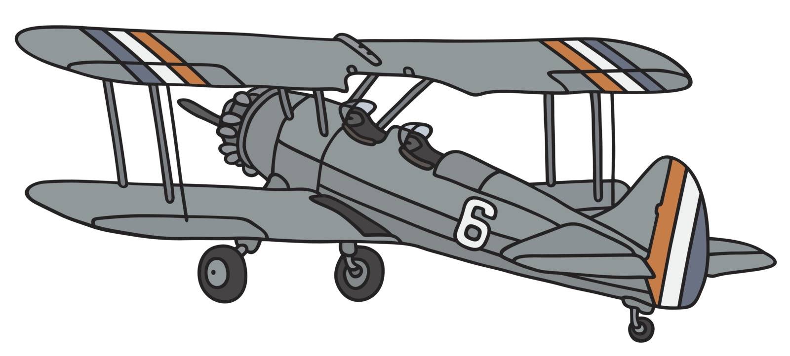 Hand drawing of a vintage biplane - not a real model