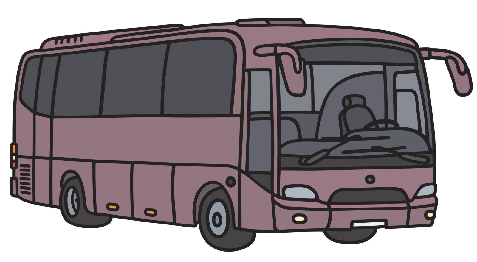 Hand drawing of a violet bus - not a real model