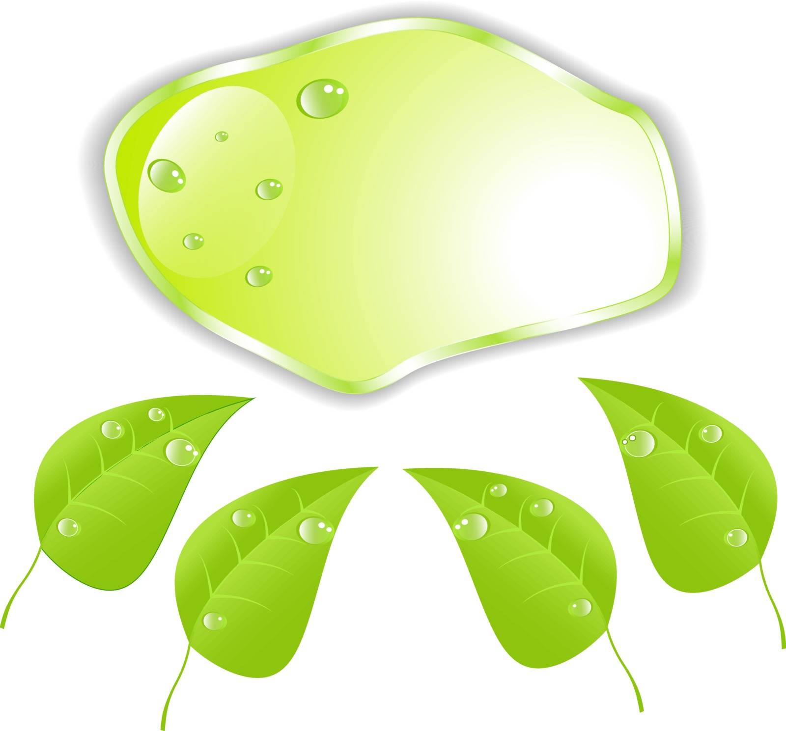 Green leaf with space for text. Vector