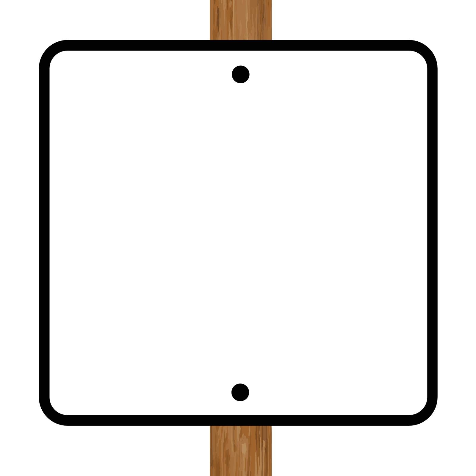 A Blank Square Sign over a white background