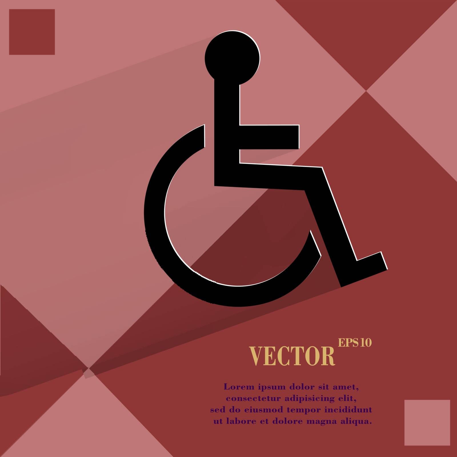 disabled. Flat modern web design on a flat geometric abstract background Vector. EPS10