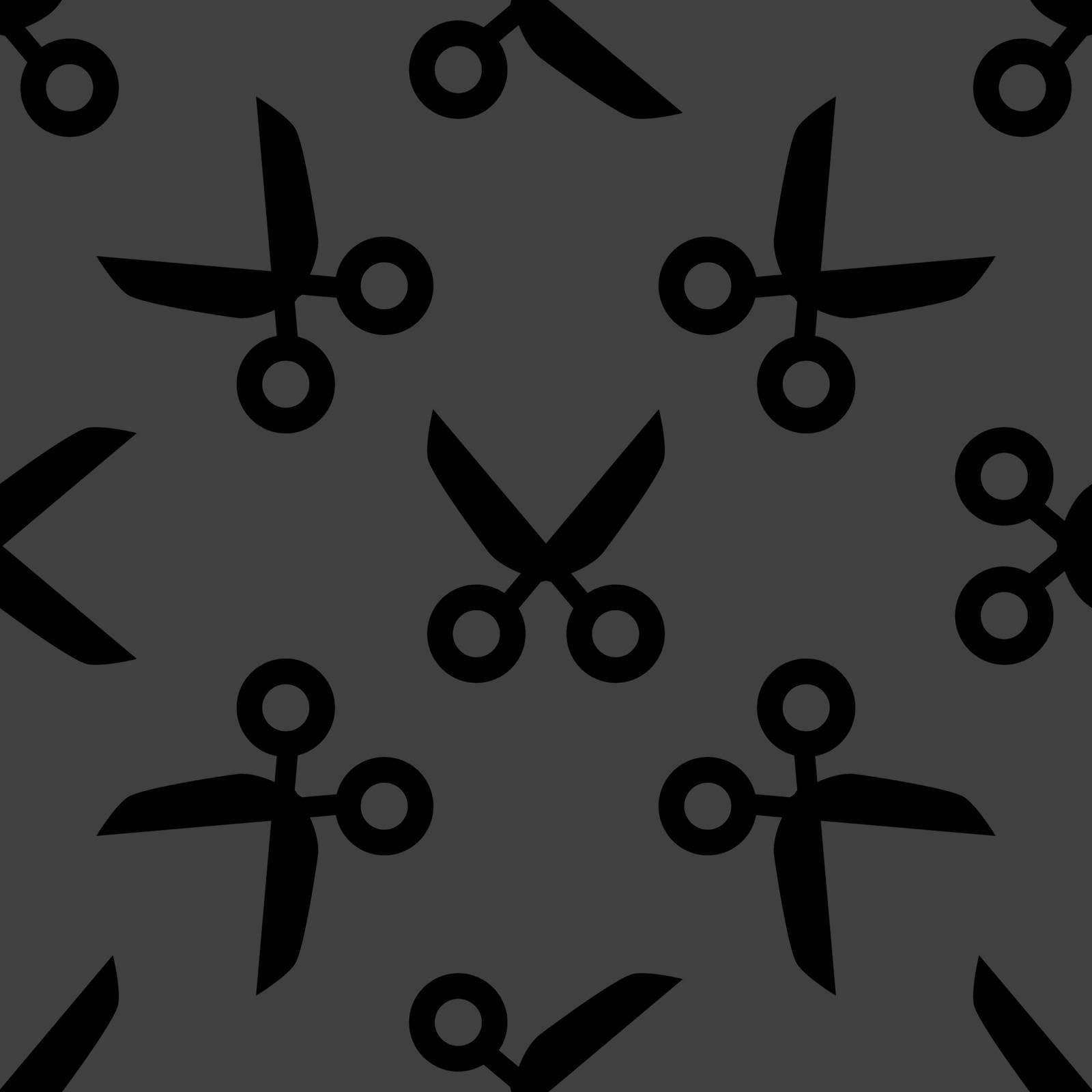 Scissors web icon. flat design. Seamless pattern. by serhii_lohvyniuk