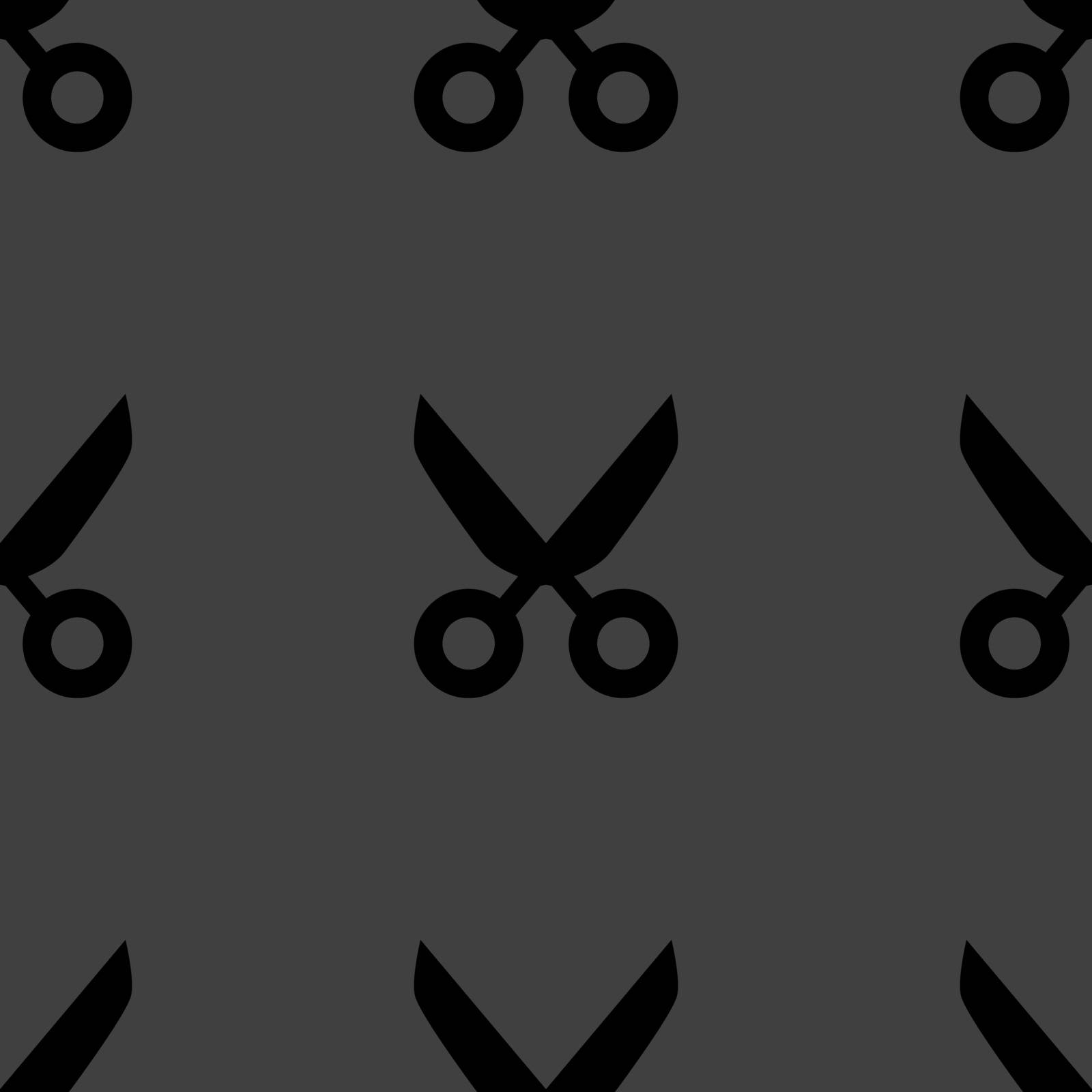 Scissors web icon. flat design. Seamless pattern. by serhii_lohvyniuk