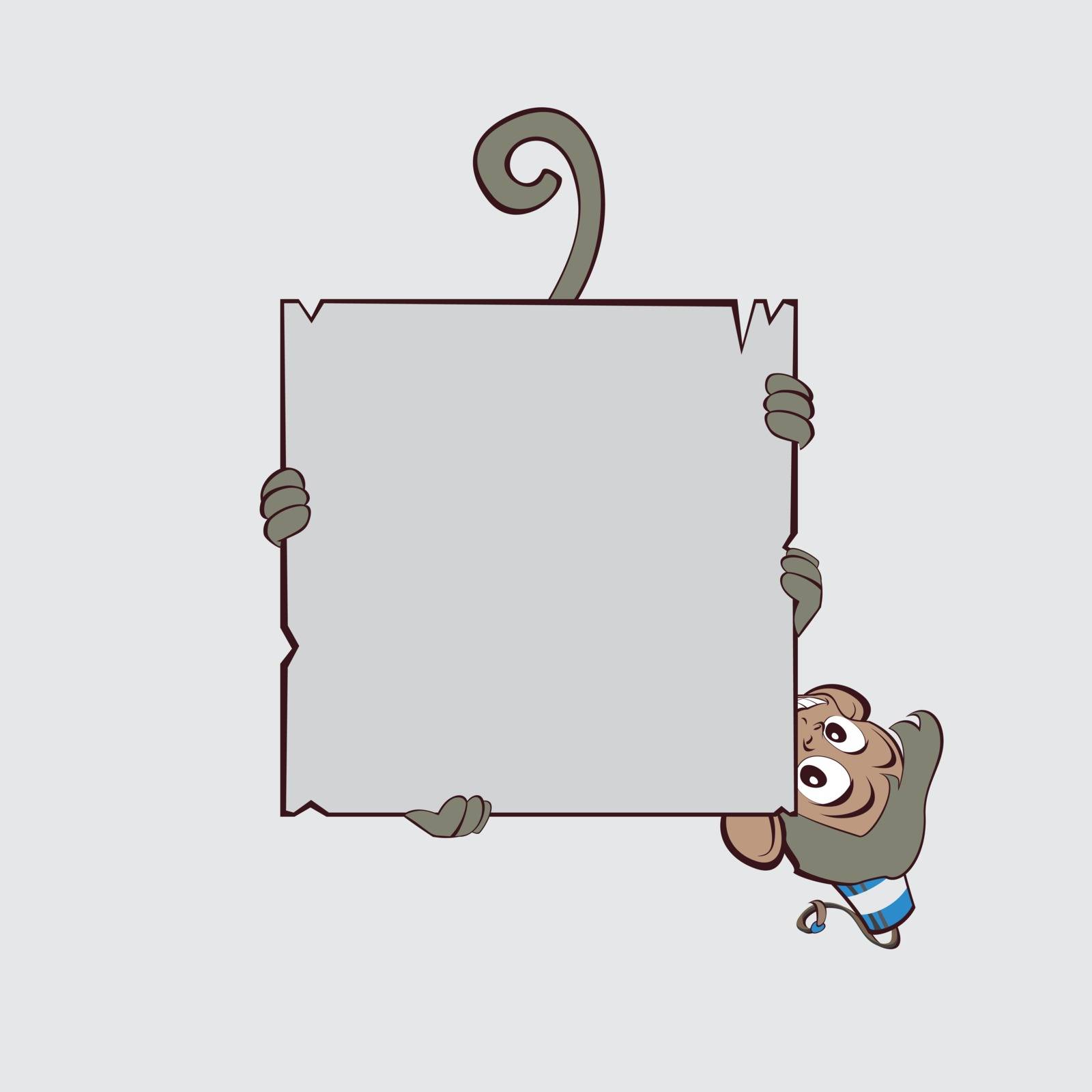 Monkey clings to scroll by StudioClever