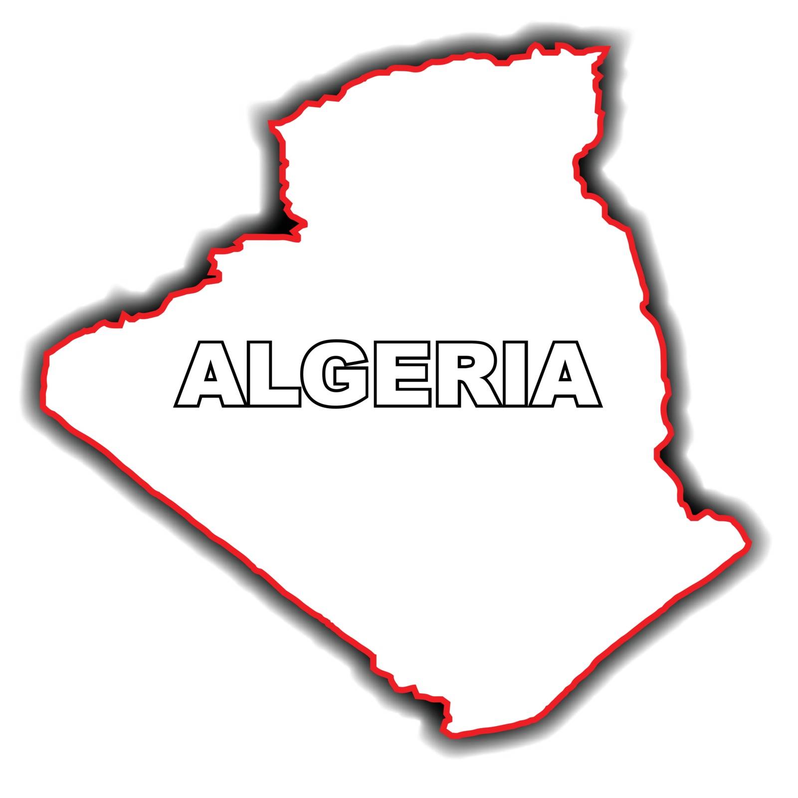 Outline Map of Algeria by Bigalbaloo