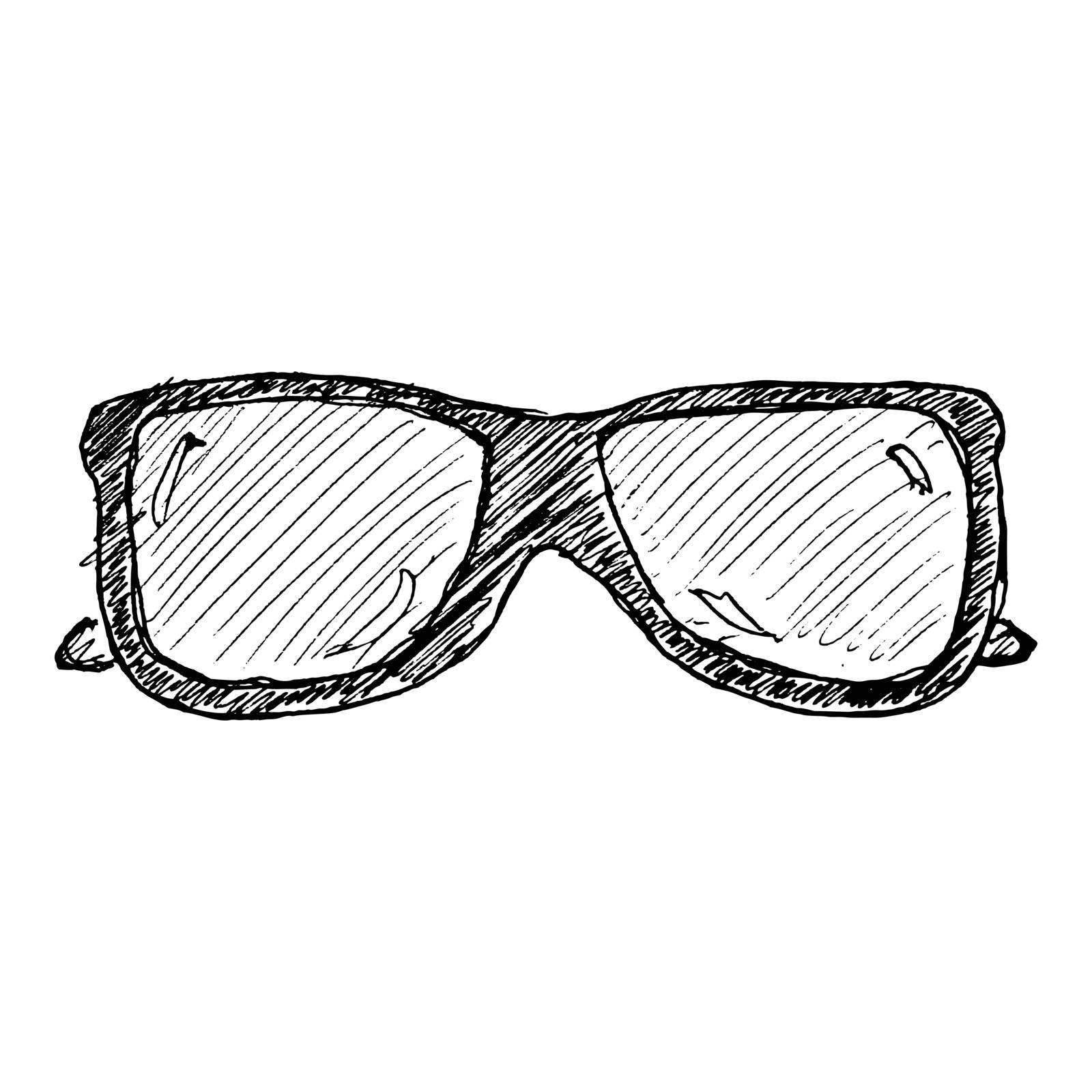 Hand drawn illustration of a pair of sunglasses