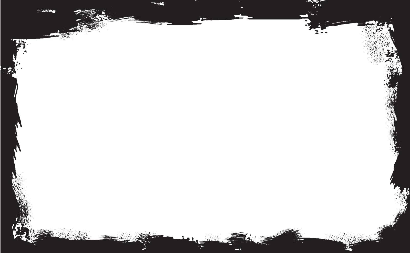 A black grunge border over a white background