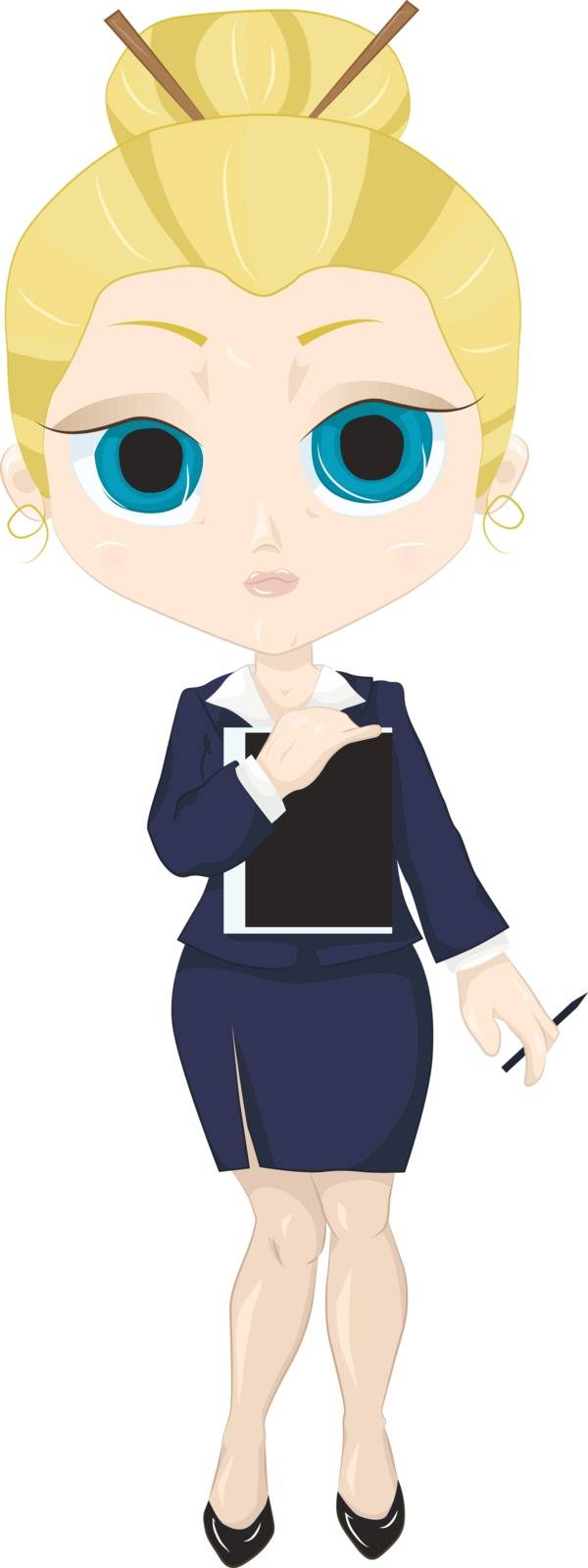 Illustration of a girl with an office suit