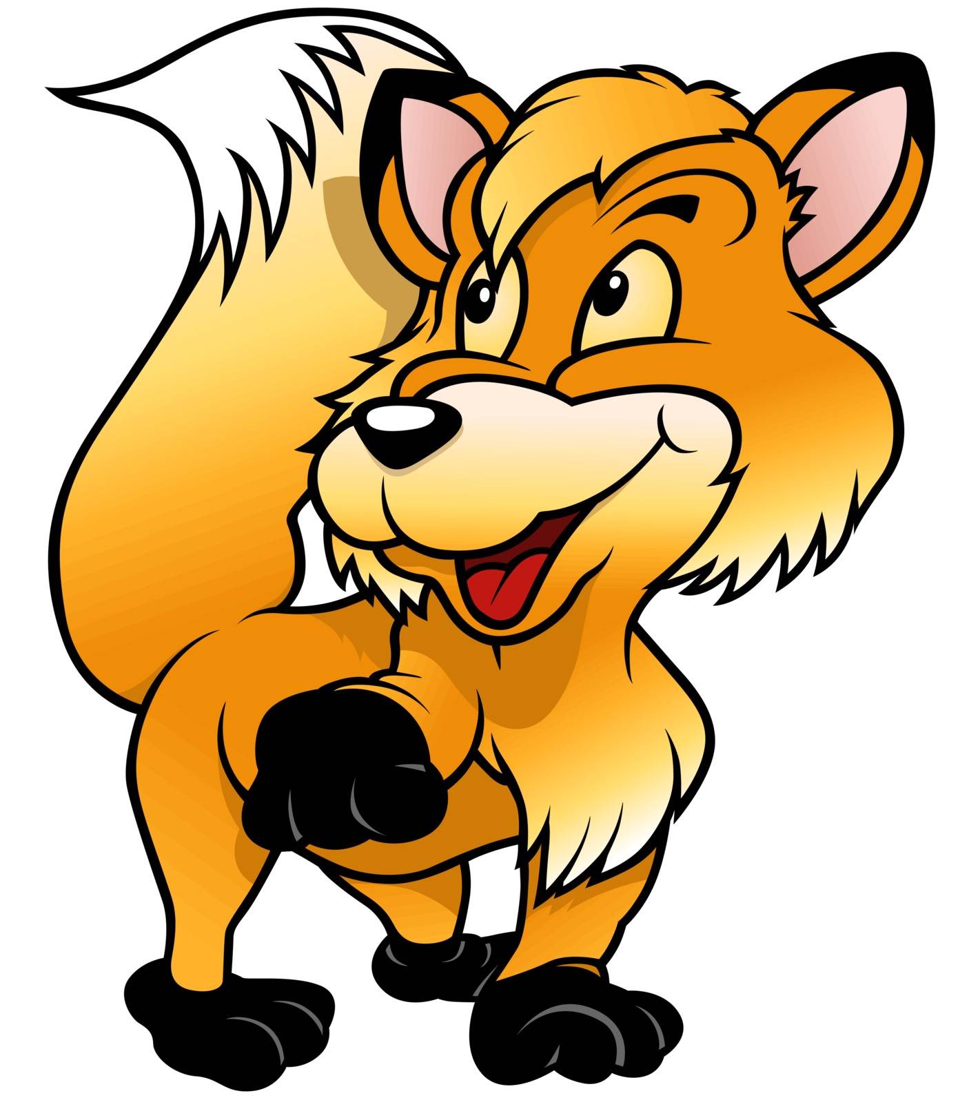 Cheerful Fox Raising Paw by illustratorCZ