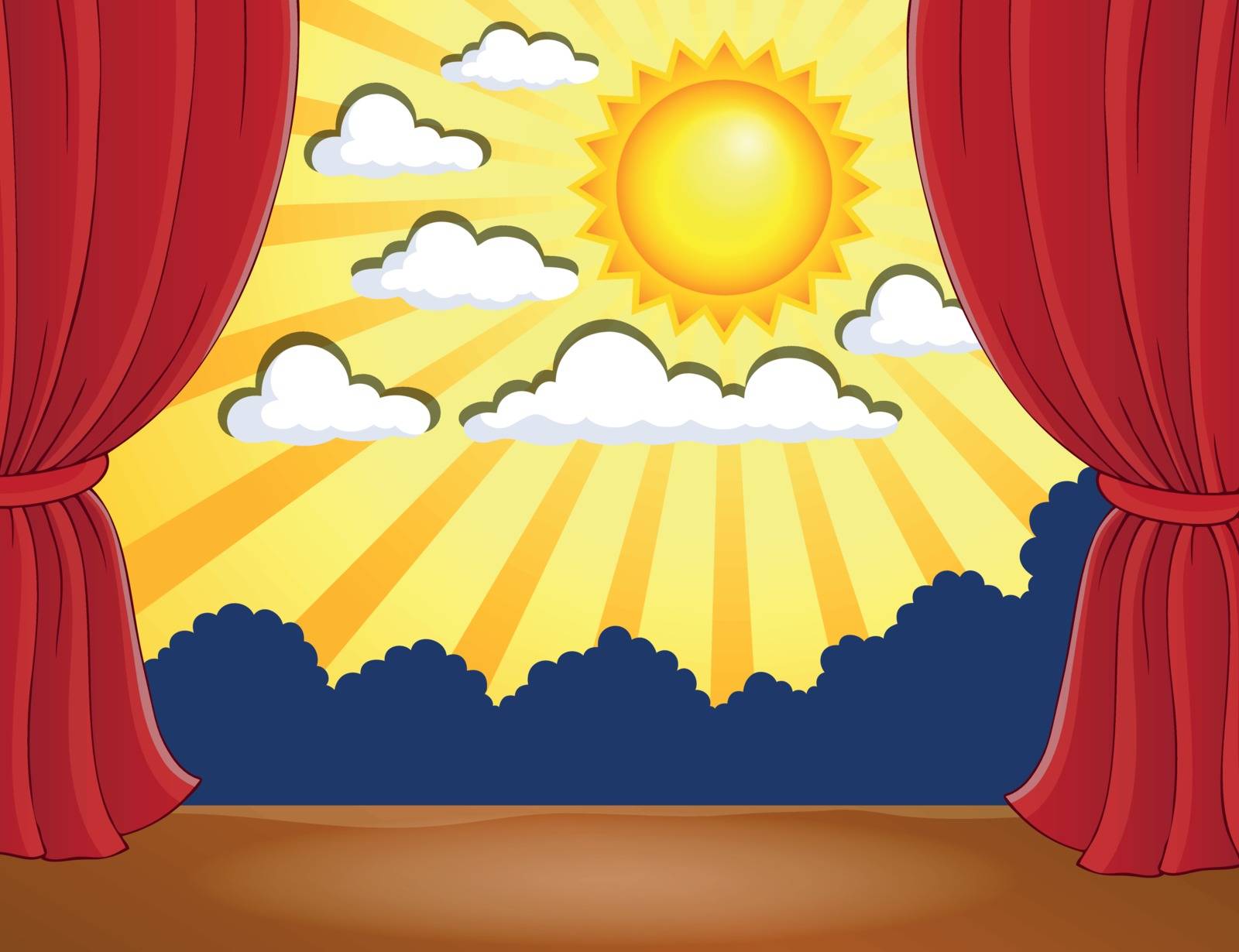 Stage with abstract sun 3 - eps10 vector illustration.