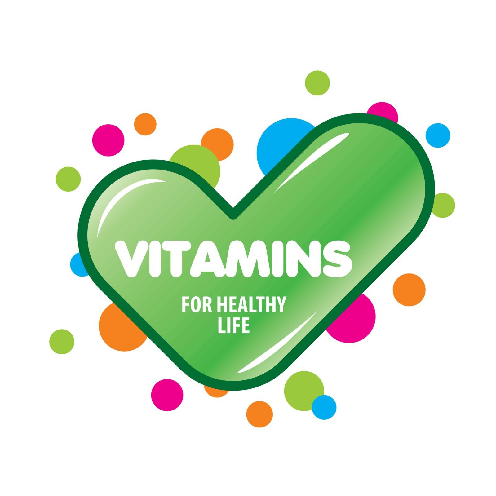 vector logo green check mark vitamins by butenkow
